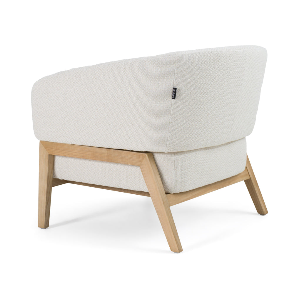 Giselle - Mid-Century Modern Off-White Fabric Accent Chair - View 5