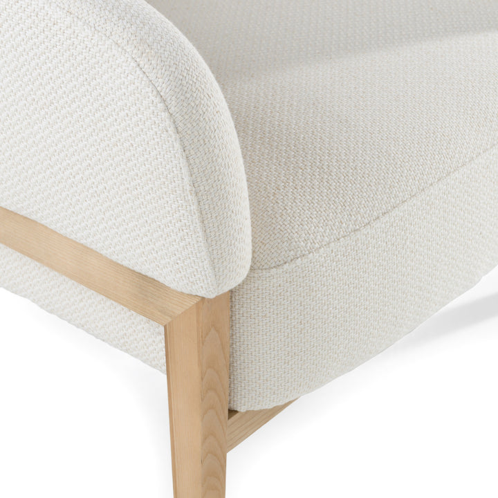 Giselle  Mid-Century Modern OffWhite Fabric Accent Chair