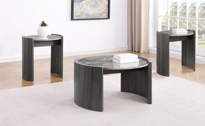 Gladstone - 3 Piece Coffee And End Table Set - Distressed Gray Table Set modern furniture Contempo Furniture