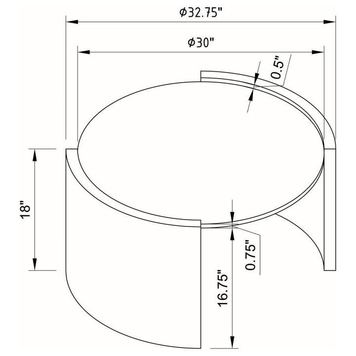 Gladstone - Round Faux Marble Top Coffee Table - Distressed Gray Coffee Table modern furniture Contempo Furniture
