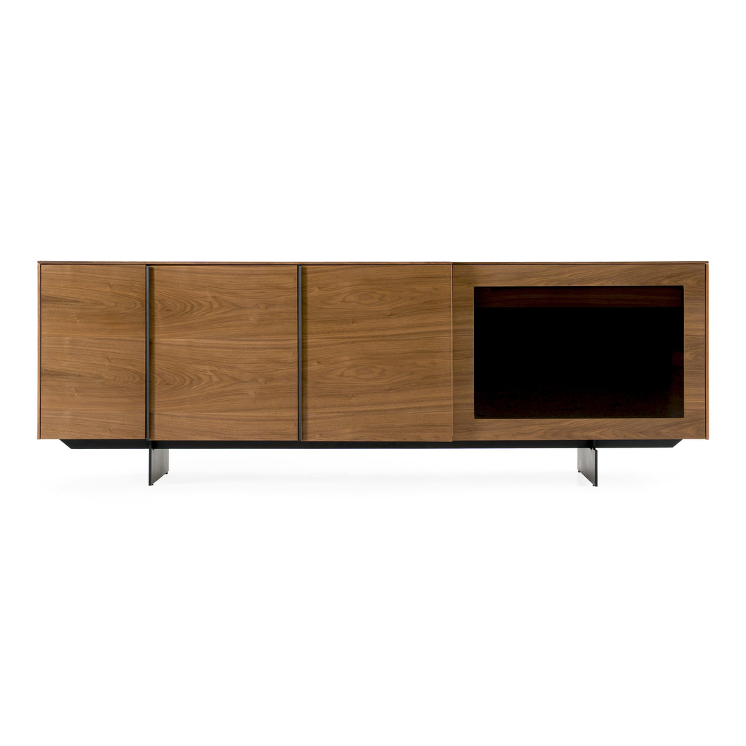 Glencoe - Modern Walnut & Grey Glass Buffet