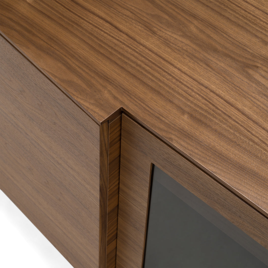 Glencoe - Modern Walnut & Grey Glass Buffet