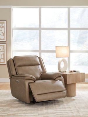 Glencroft Power Recliner - Light Brown Reclining Chair modern furniture Contempo Furniture