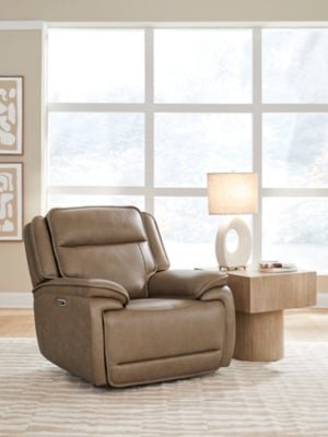 Glencroft Power Recliner - Light Brown Reclining Chair modern furniture Contempo Furniture
