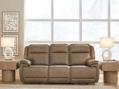 Glencroft Power Reclining Sofa - Light Brown Reclining Sofa modern furniture Contempo Furniture