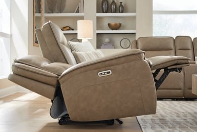 Glencroft Power Reclining Sofa - Light Brown Reclining Sofa modern furniture Contempo Furniture