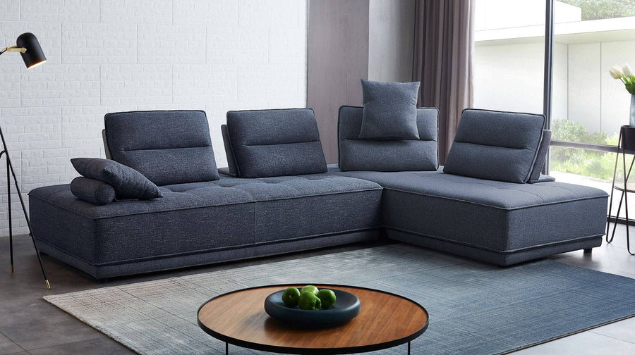 Glendale - Modern Blue Fabric Modular Sectional Sofa