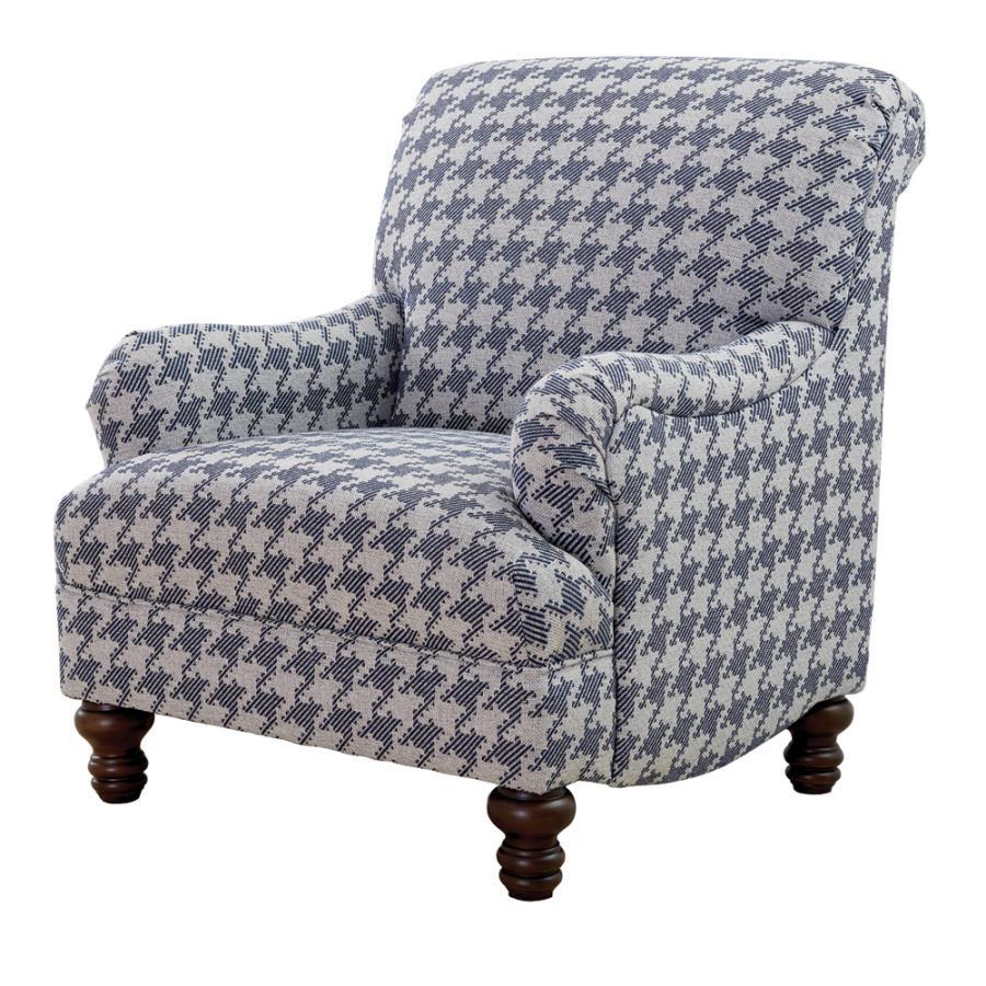 Glenn - Upholstered English Arm Accent Chair - Blue Arm Chair modern furniture Contempo Furniture