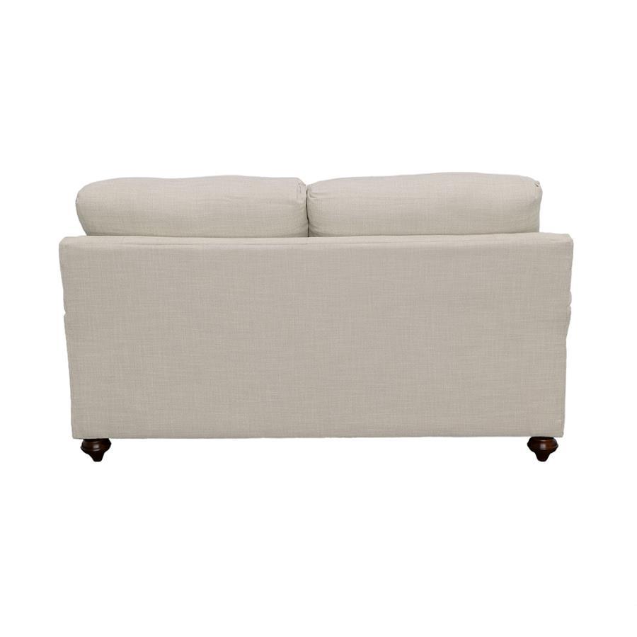 Glenn - Upholstered English Arm Loveseat - Light Gray And Blue Stationary Loveseat modern furniture Contempo Furniture