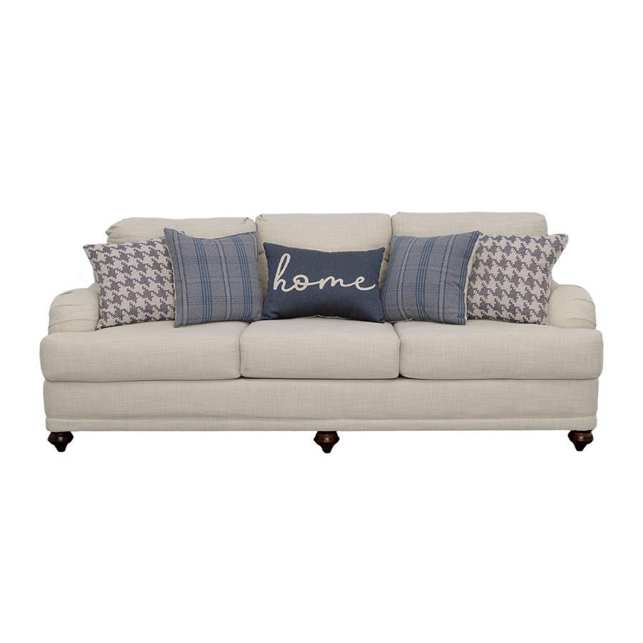 Glenn - Upholstered English Arm Sofa - Light Gray And Blue Stationary Sofa modern furniture Contempo Furniture