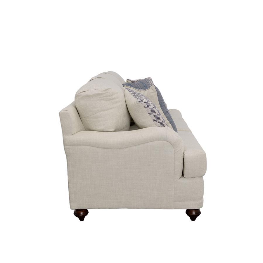 Glenn - Upholstered English Arm Sofa - Light Gray And Blue Stationary Sofa modern furniture Contempo Furniture