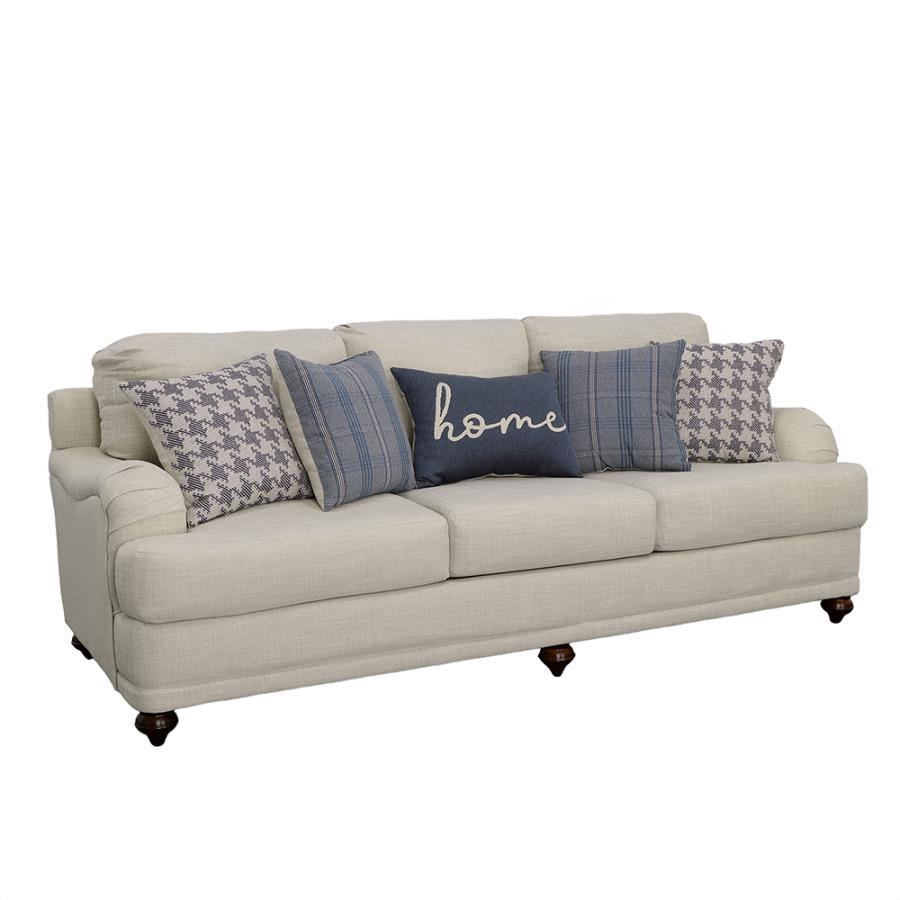 Glenn - Upholstered English Arm Sofa - Light Gray And Blue Stationary Sofa modern furniture Contempo Furniture