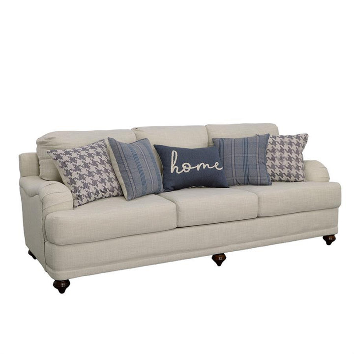 Glenn - Upholstered English Arm Sofa - Light Gray And Blue Stationary Sofa modern furniture Contempo Furniture