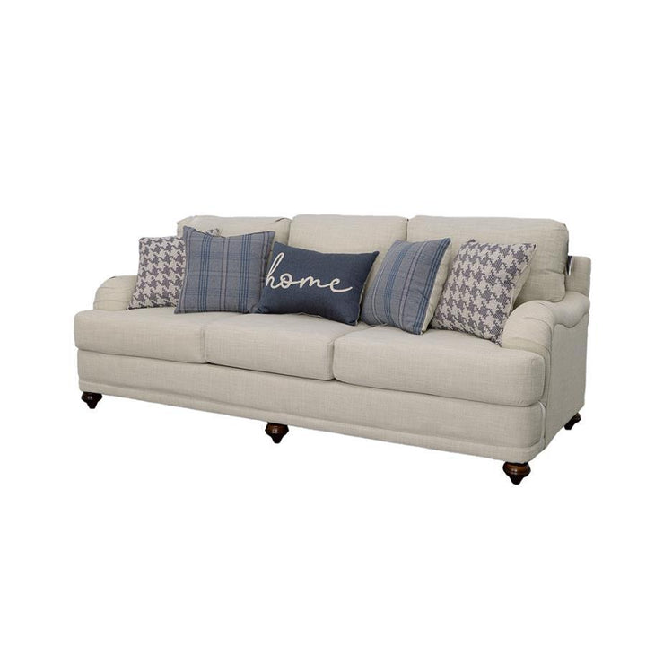 Glenn - Upholstered English Arm Sofa - Light Gray And Blue Stationary Sofa modern furniture Contempo Furniture