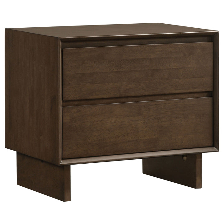 Glenwood - 2 - Drawer Nightstand Bedside Table - Warm Brown Accent Nightstand modern furniture Contempo Furniture