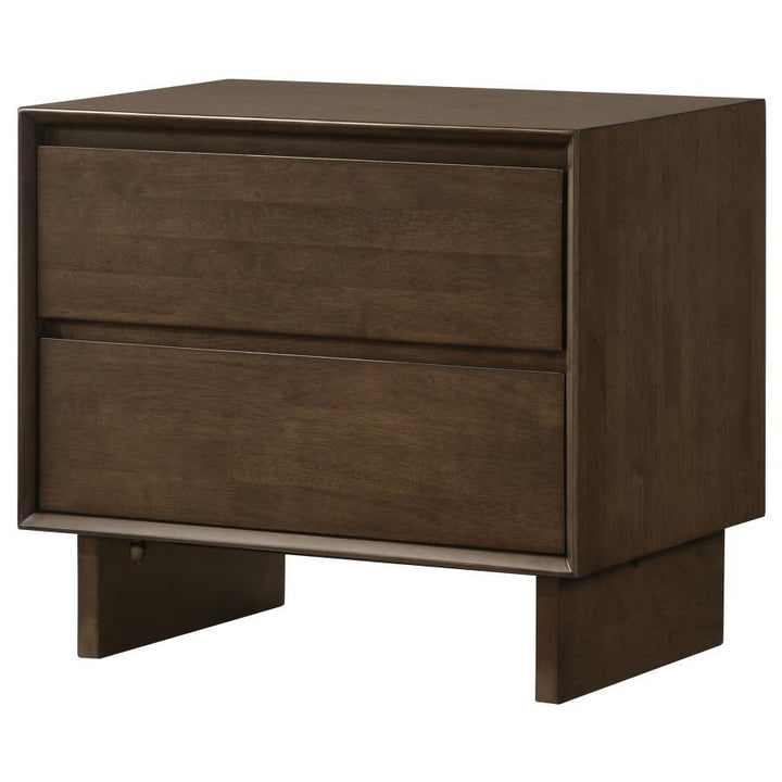 Glenwood - 2 - Drawer Nightstand Bedside Table - Warm Brown Accent Nightstand modern furniture Contempo Furniture
