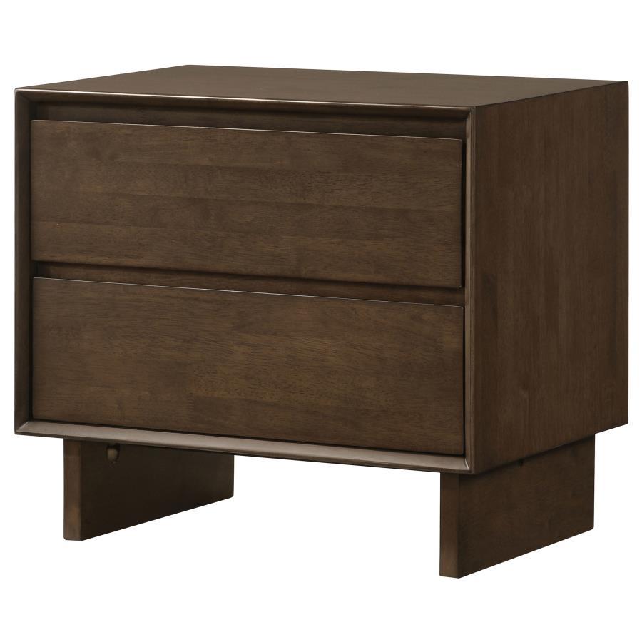 Glenwood - 2 - Drawer Nightstand Bedside Table - Warm Brown Accent Nightstand modern furniture Contempo Furniture