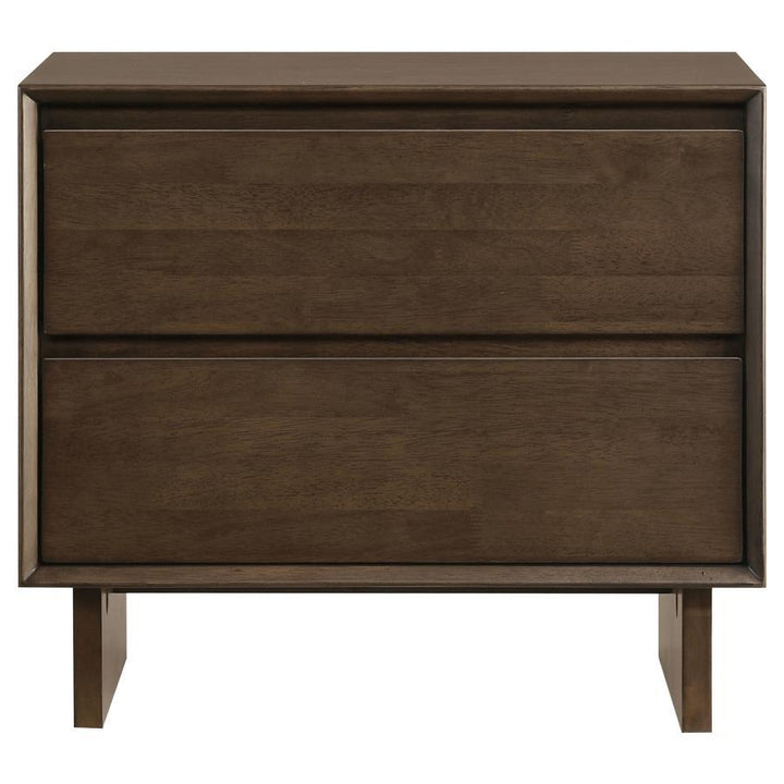 Glenwood - 2 - Drawer Nightstand Bedside Table - Warm Brown Accent Nightstand modern furniture Contempo Furniture