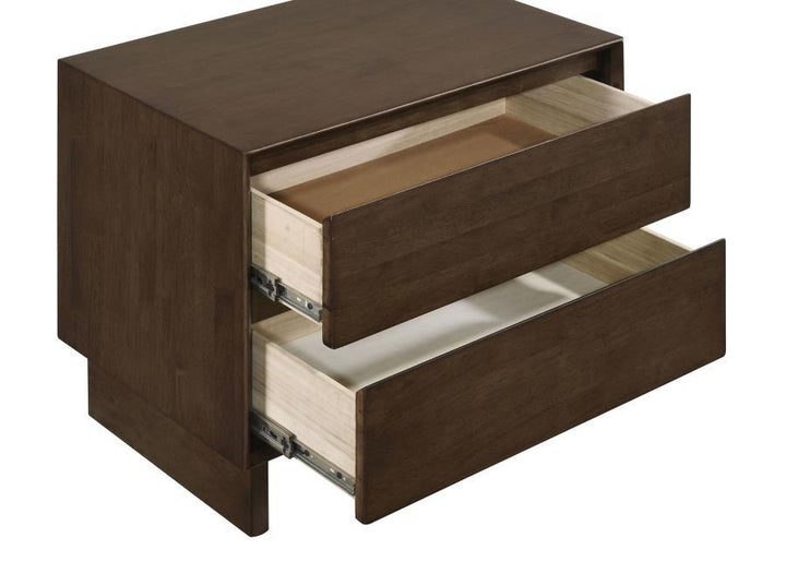 Glenwood - 2 - Drawer Nightstand Bedside Table - Warm Brown Accent Nightstand modern furniture Contempo Furniture