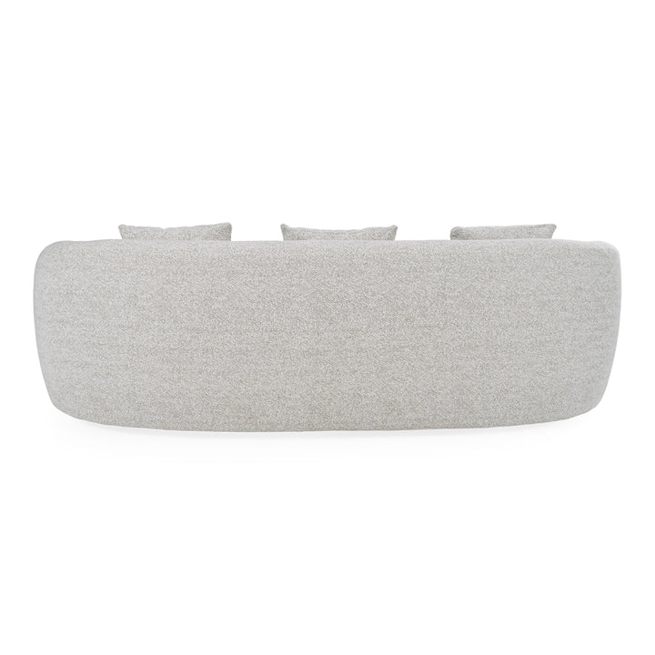 Glimpse - Modern White &amp; Brown Fabric + Antique Brass Sofa