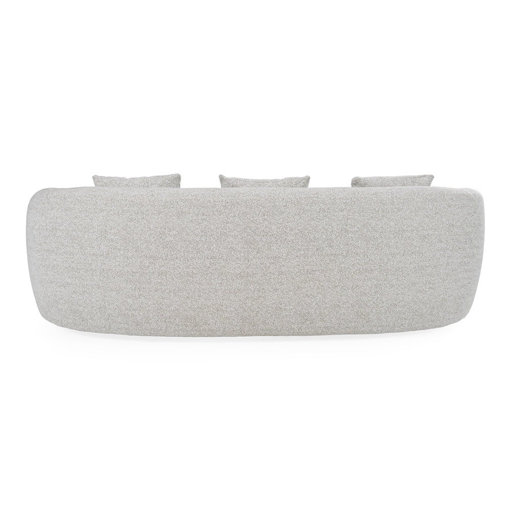 Glimpse - Modern White & Brown Fabric + Antique Brass Sofa
