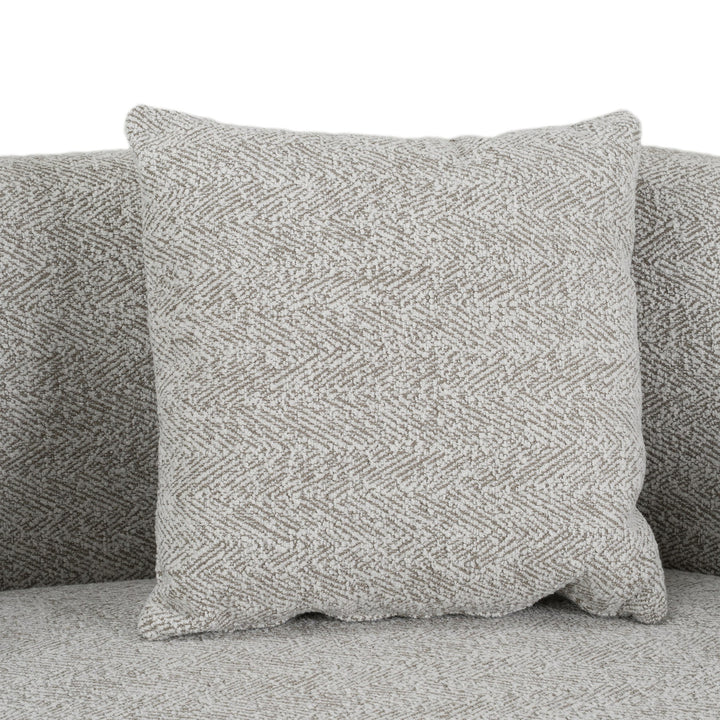 Glimpse - Modern White &amp; Brown Fabric + Antique Brass Sofa