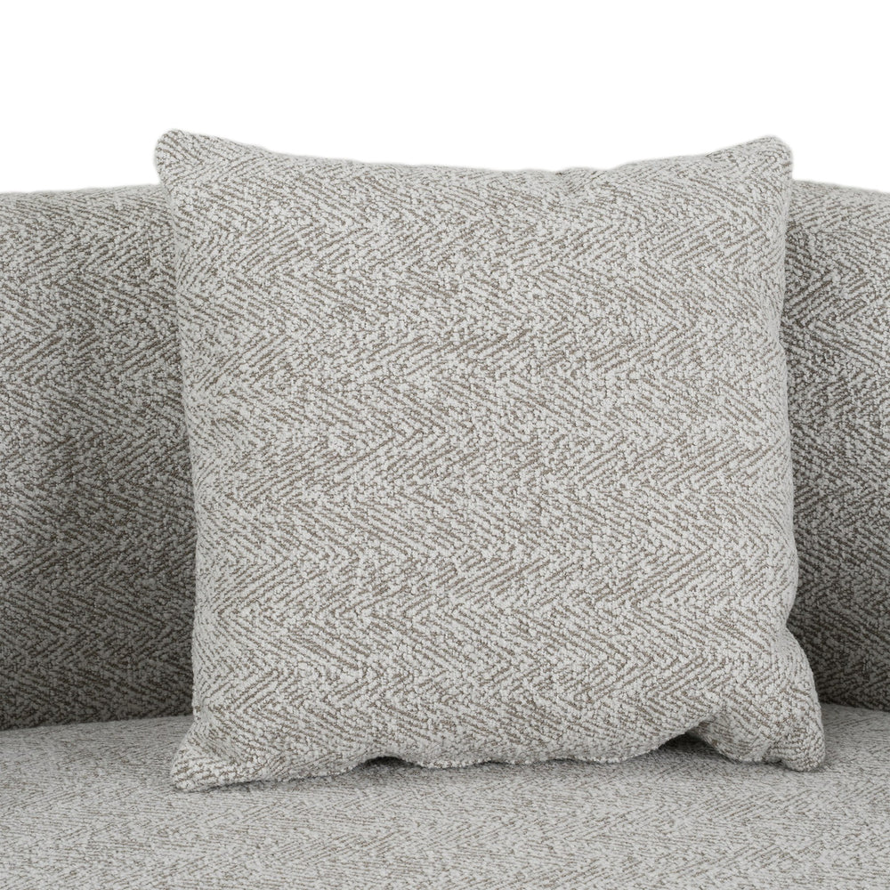 Glimpse - Modern White & Brown Fabric + Antique Brass Sofa