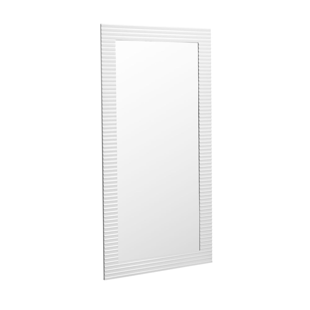 Glinda - Modern Pearl White Floor Mirror