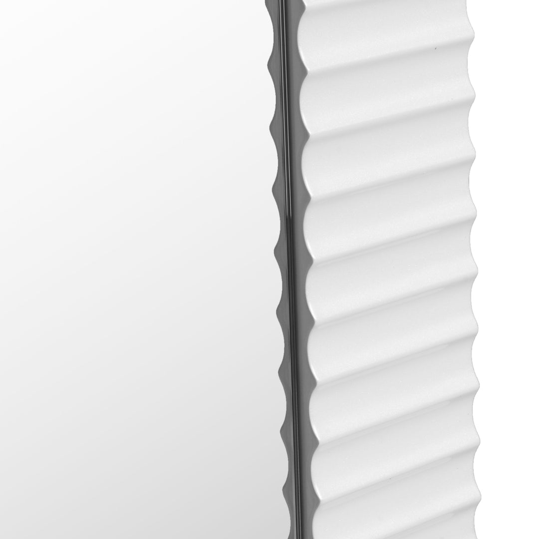 Glinda - Modern Pearl White Floor Mirror