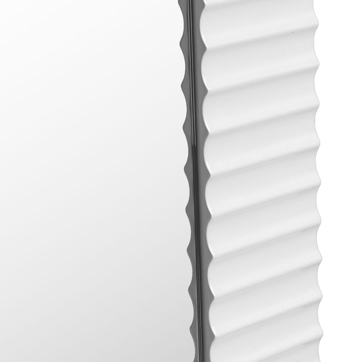 Glinda  Modern Pearl White Floor Mirror