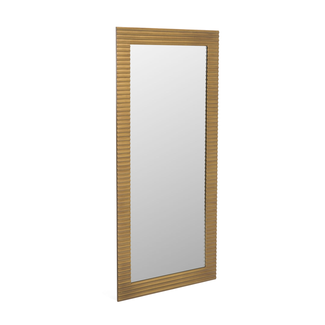 Glinda - Modern Brushed Brass Floor Mirror