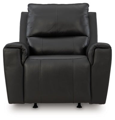 Glossmore Recliner - Black Rocker Chair modern furniture Contempo Furniture