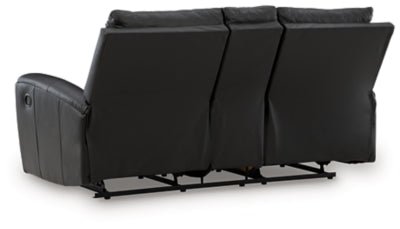 Glossmore Reclining Loveseat with Console - Black Reclining Loveseat modern furniture Contempo Furniture