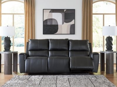 Glossmore Reclining Sofa - Black Reclining Sofa modern furniture Contempo Furniture