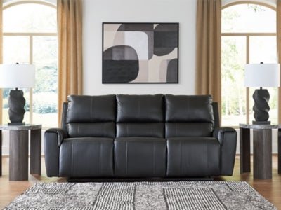 Glossmore Reclining Sofa - Black Reclining Sofa modern furniture Contempo Furniture