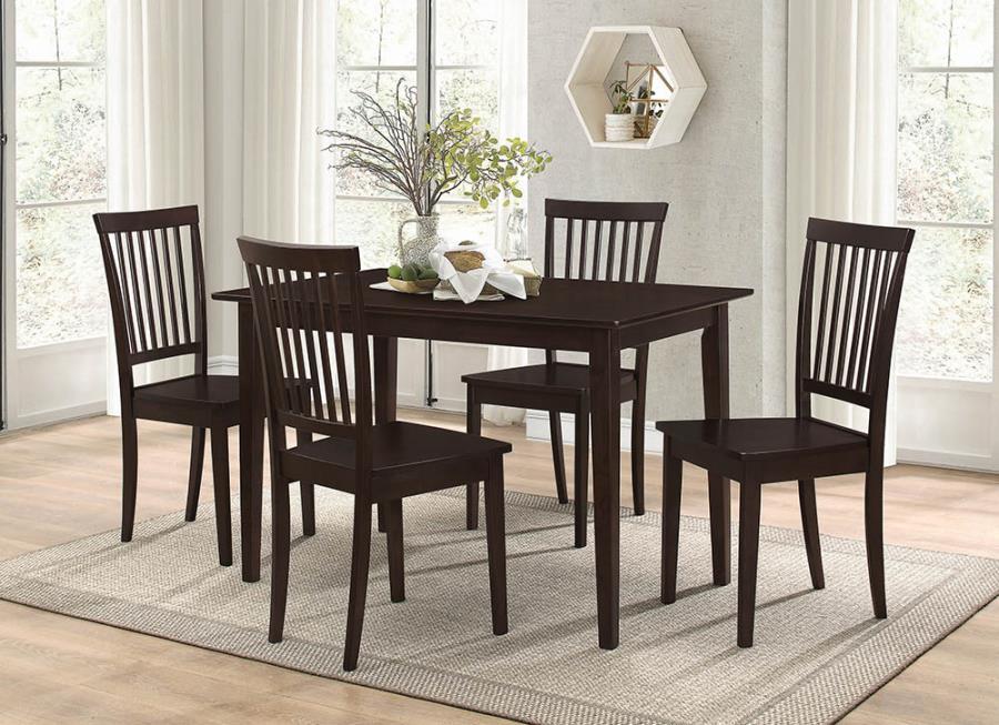 Gomez - 5 Piece Rectangular Dining Table Set - Cappuccino 5 - Piece Dining Room Set modern furniture Contempo Furniture