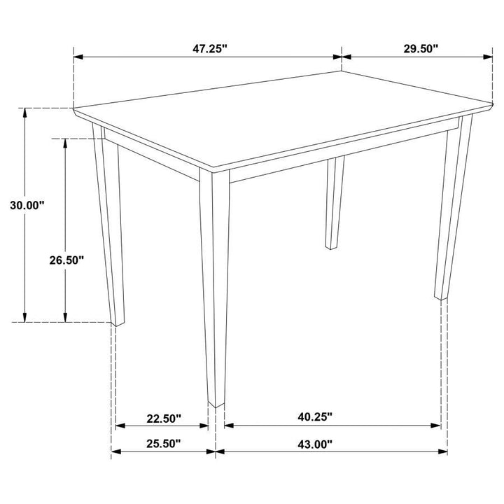 Gomez - 5 Piece Rectangular Dining Table Set - Cappuccino 5 - Piece Dining Room Set modern furniture Contempo Furniture