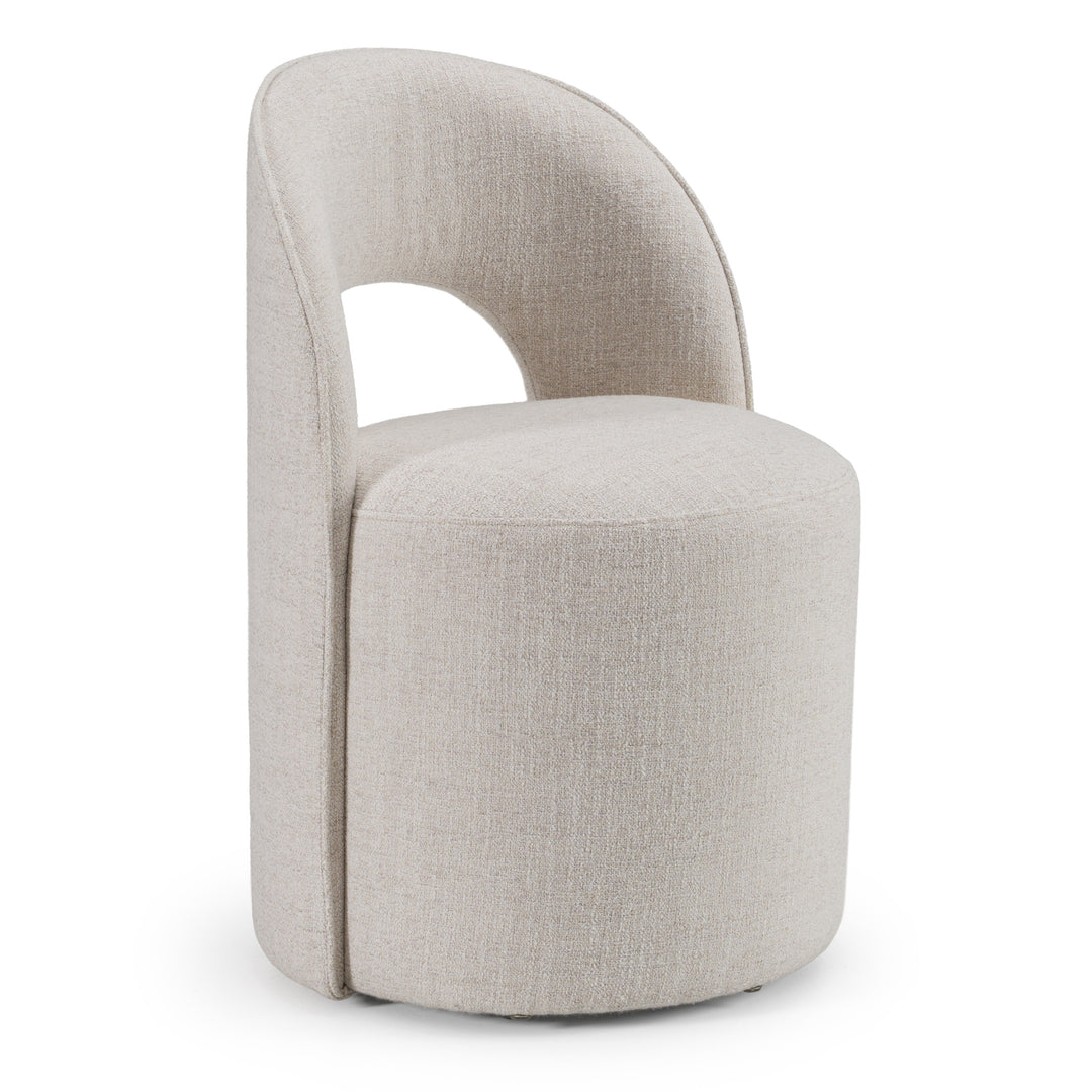 Gordon - Modern Cream Fabric Swivel Dining Chair