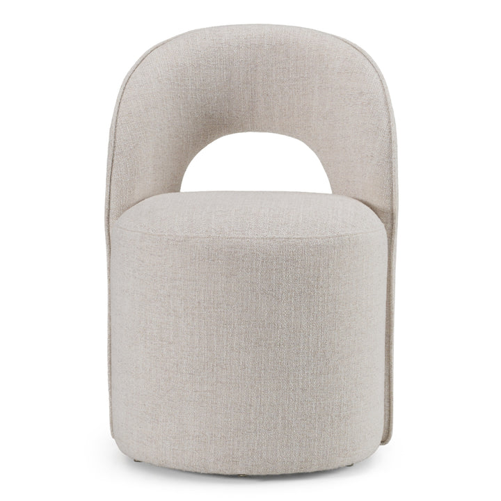Gordon - Modern Cream Fabric Swivel Dining Chair