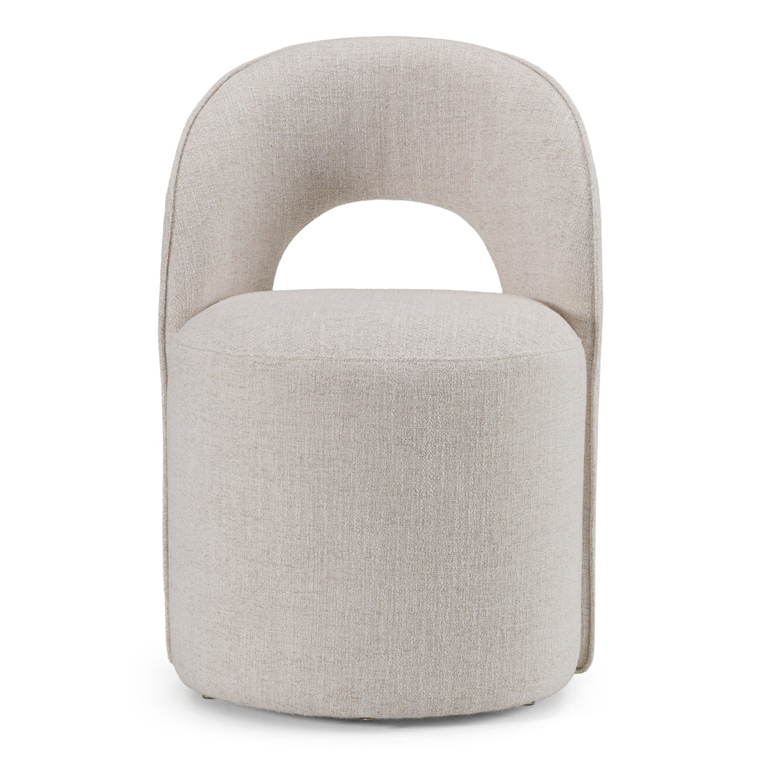 Gordon - Modern Cream Fabric Swivel Dining Chair