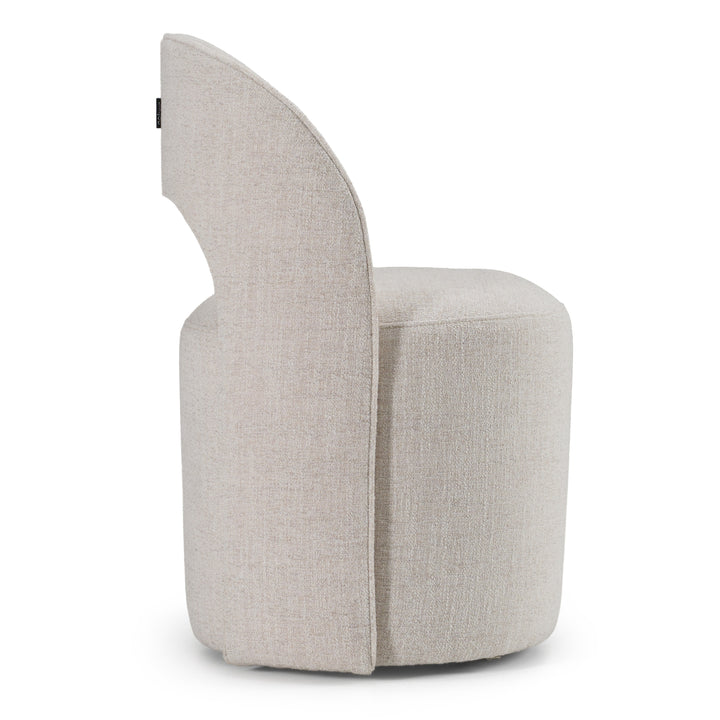 Gordon - Modern Cream Fabric Swivel Dining Chair