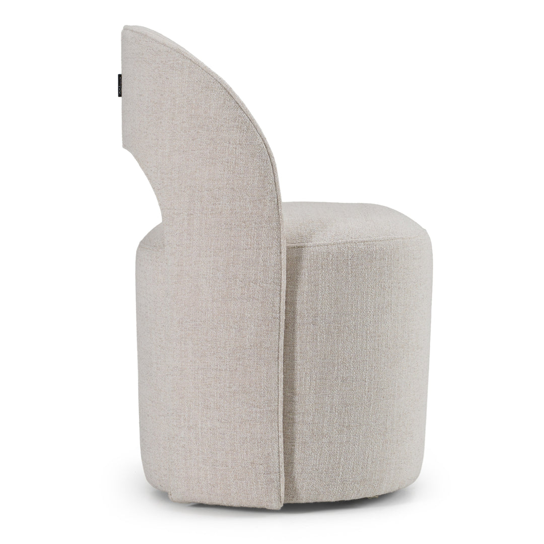 Gordon - Modern Cream Fabric Swivel Dining Chair