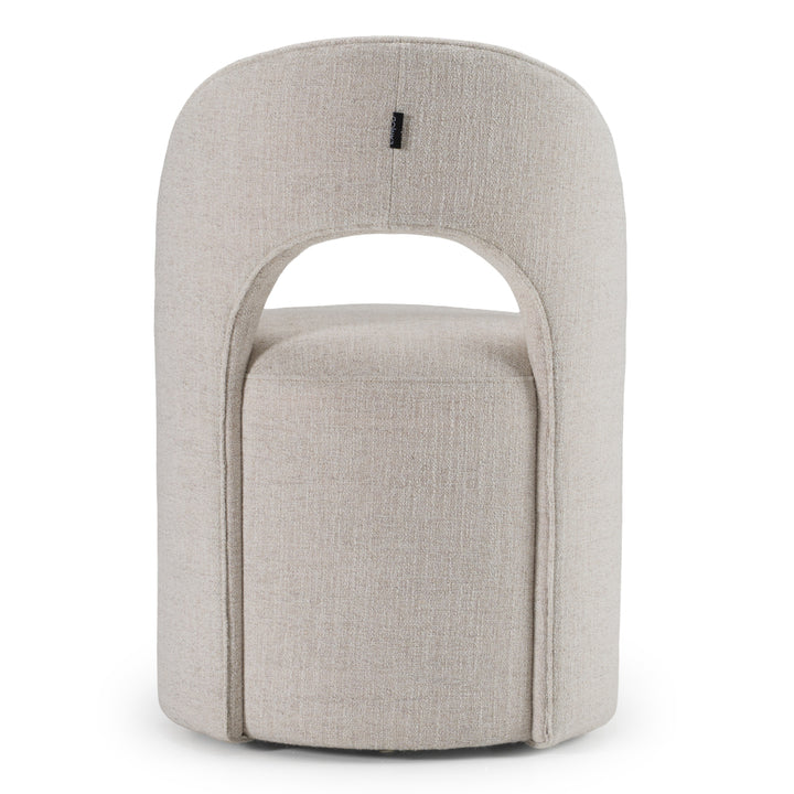 Gordon - Modern Cream Fabric Swivel Dining Chair