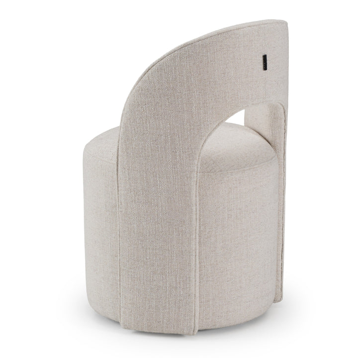 Gordon - Modern Cream Fabric Swivel Dining Chair