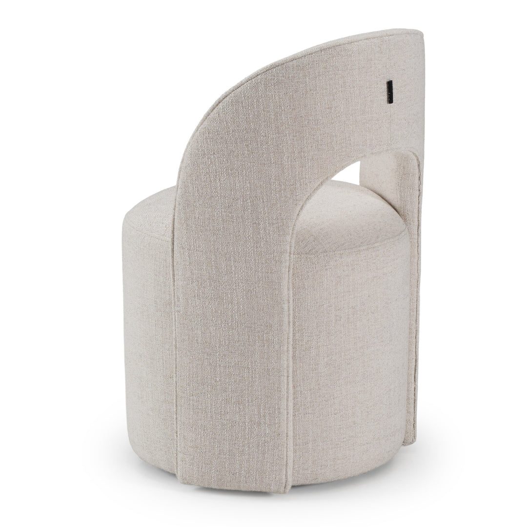 Gordon - Modern Cream Fabric Swivel Dining Chair