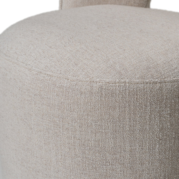 Gordon - Modern Cream Fabric Swivel Dining Chair
