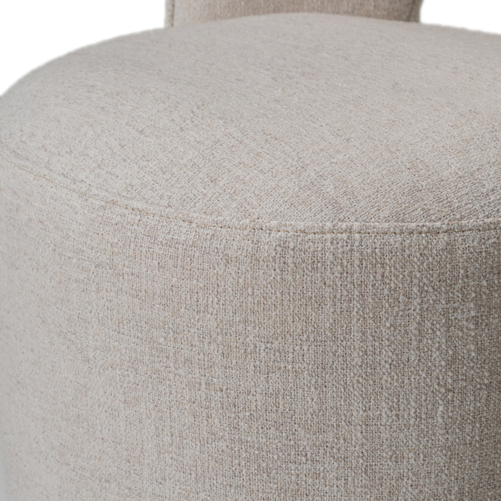 Gordon - Modern Cream Fabric Swivel Dining Chair - View 6