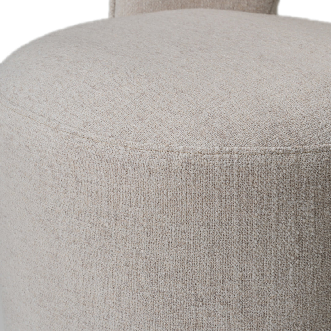 Gordon - Modern Cream Fabric Swivel Dining Chair
