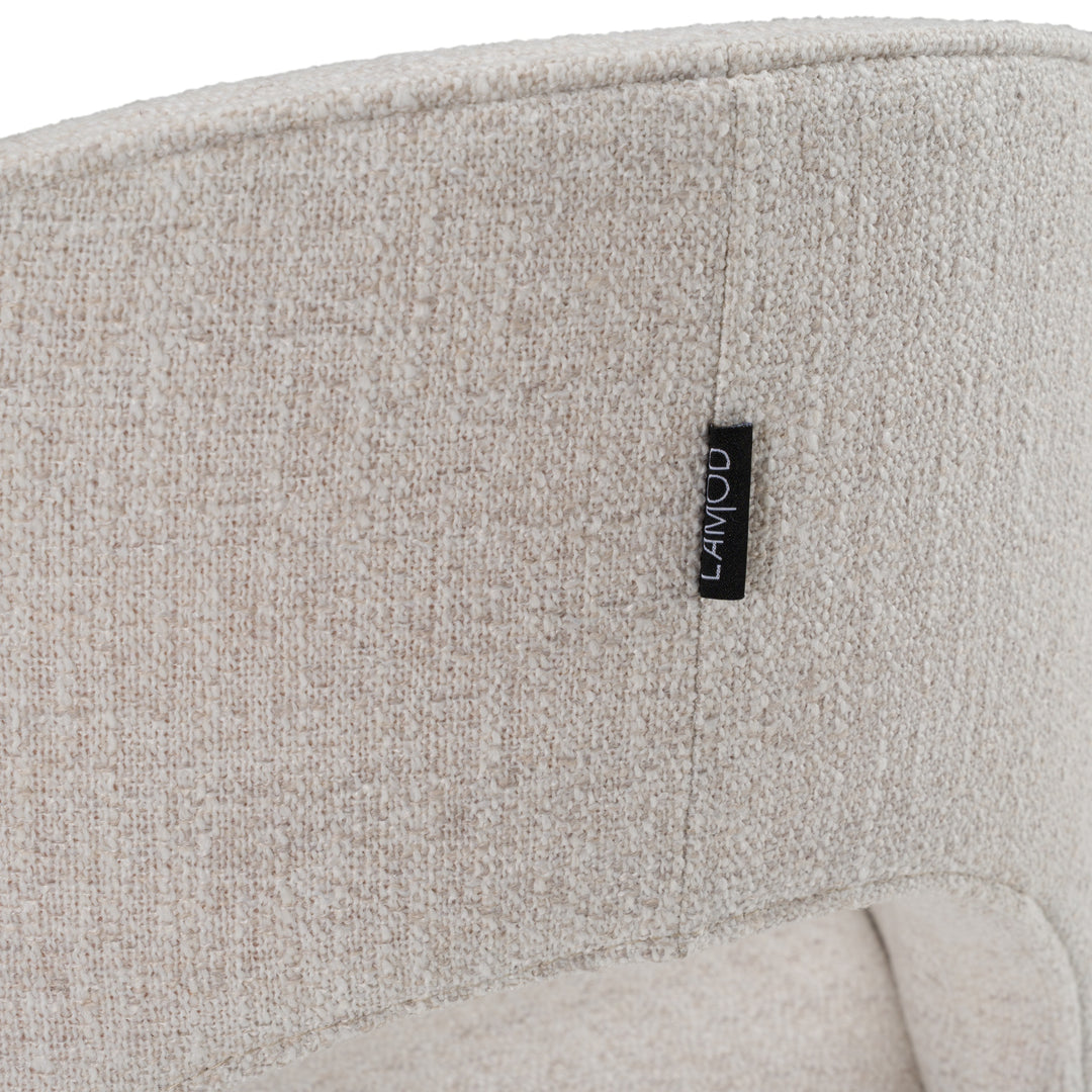Gordon - Modern Cream Fabric Swivel Dining Chair