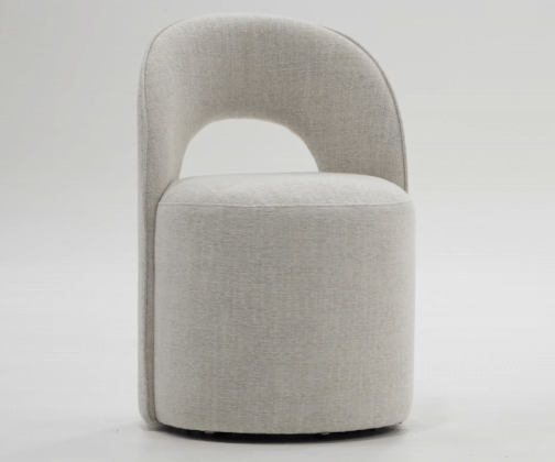 Gordon - Modern Cream Fabric Swivel Dining Chair